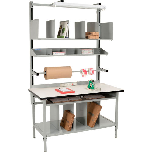 Global Industrial™ Bench-In-A-Box Packing Workbench, Laminate T-Mold Edge, 60W x 30D