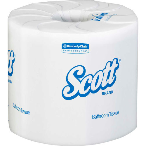 SCOTT 100% Recycled Fiber Roll Bathroom Tissue, 605 Sheets/Roll, 80/Carton - KIM13217