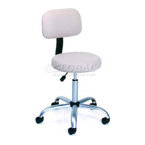 Caressoft Vinyl Medical Stool with Back Cushion Beige