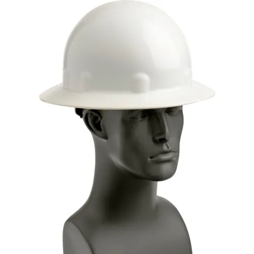 Honeywell Fibre-Metal® Full Brim Hard Hat, Ratchet Suspension, White, HDPE,  E1 Series