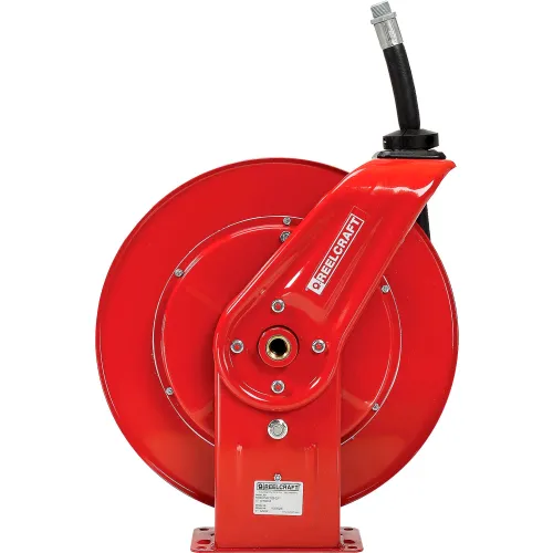 Reelcraft F7925 OLP Spring Retractable Fuel Hose Reel, 3/4 x 25', 250 Psi,  Fuel Hose Included, Red
