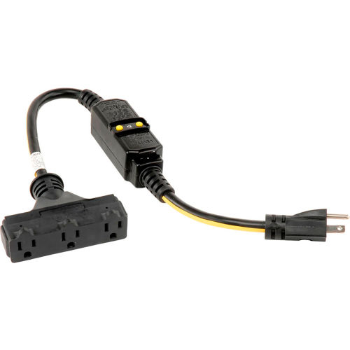 U.S. Wire 50020 2 Ft. Waterproof In-Line GFCI To Pow-R-Block, 12/3 Ga. SJT, 15A