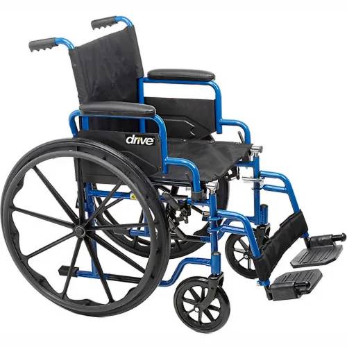 Blue Streak Wheelchair 20 Seat Flip Back Arms Swing Away Drive Medica