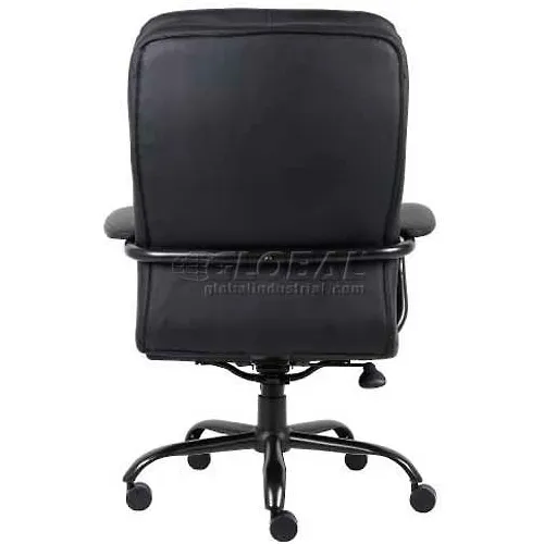 Interion Big Tall Executive Chair With High Back Fixed Arms Synthetic Leather Black