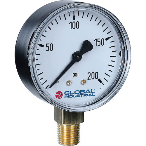 Global Industrial™ 2.5" Type 111.10 30PSI Gauge - 1/4" NPT LM Steel