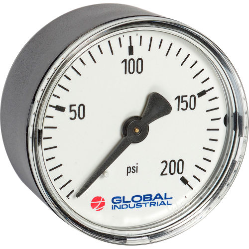 Global Industrial™ 2in Type 111.12 200PSI Gauge - 1/4in NPT CBM Plastic
																			