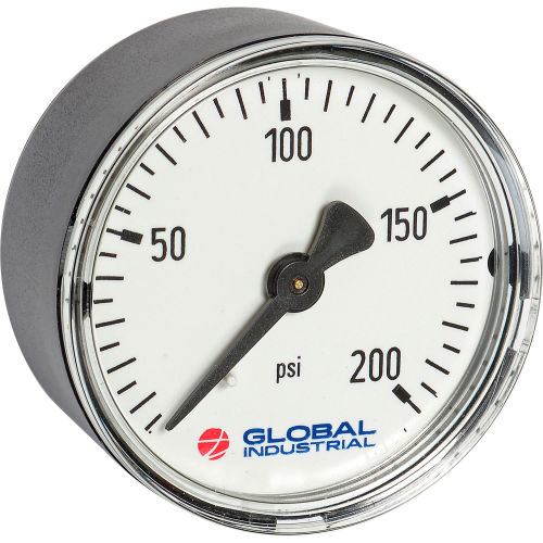 Global Industrial™ 2in Type 111.12 200PSI Gauge - 1/4in NPT CBM Plastic