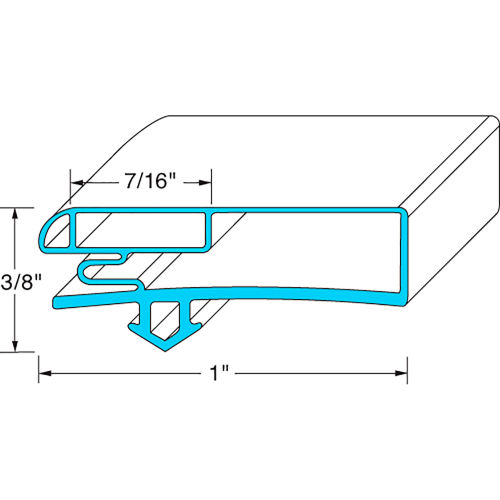 Allpoints 74-1201 Magnetic Door Gasket - 22 1/16" x 63 7/8"