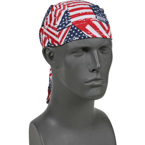 Ergodyne® Chill-Its® 6615 High-Performance Dew Rag, Stars/Stripes