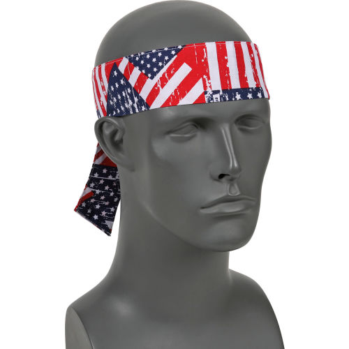 Ergodyne® Chill-Its® 6700 Evaporative Cooling Bandana - Tie, Stars/Stripes, One Size