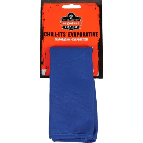 Ergodyne Chill-Its 6717 Evaporative Cooling Hard Hat Pad with Neck Shade,  Solid Blue
