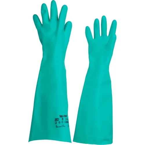 Sol-Vex® Unsupported Nitrile Gloves, Ansell 37-185-8, 1 Pair - Pkg 