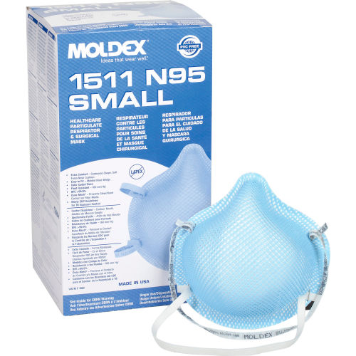 Moldex 1511 1500 Series N95 Respirator and Surgical Mask, 20/Box