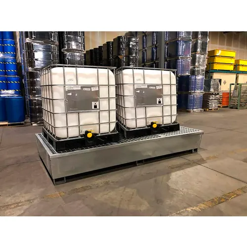 UltraTech Ultra-Steel Twin IBC Spill Pallet, Silver