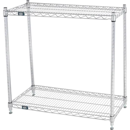 Global Industrial B3124484 Nexel® 3 Shelf, Chrome Wire Shelving Unit, Starter, 36"W x 12"D x 34"H 