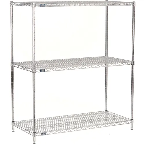 Nexel® 3 Shelf, Chrome ESD Wire Shelving Unit, Starter, 36