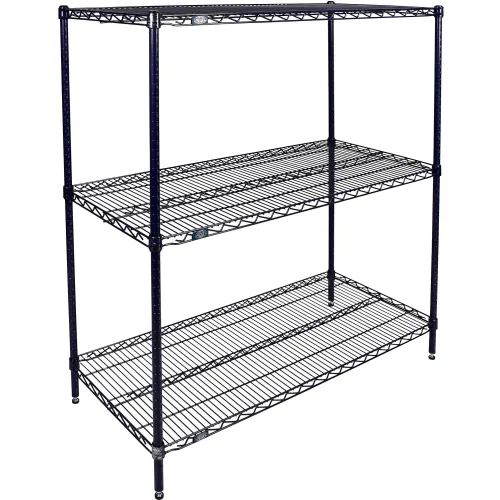 Nexel® 3 Shelf, Nexelon® Blue Wire Shelving Unit, Starter, 30"W x 14"D