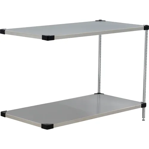 Nexel® 2 Shelf, Stainless Steel Solid Shelving Unit, Add On, 48