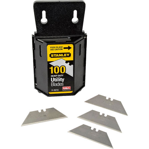 Stanley® 11-921A, Heavy-Duty Utility Blades with Dispenser, 100 Pack
																			