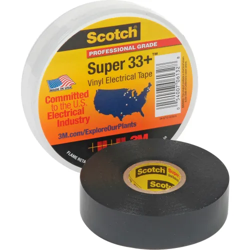 Scotch Super 33+ 0.75-in x 66-ft Vinyl Electrical Tape Black (3-Pack) in  the Electrical Tape department at