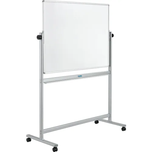 Magnetic Glass Easel, 48 x 36, White w/ Silver