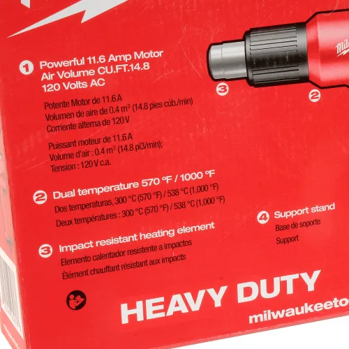 Milwaukee 8975-6 Dual Temperature Heat Gun Heavy Duty Corded 120
