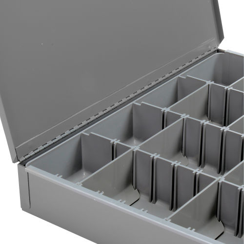 24 Compartment Durham 202-95-IND Gray Cold Rolled Steel Individual Small Scoop Box Fivе Расk 13-3/8 Width x 2 Height x 9-1/4 Depth 