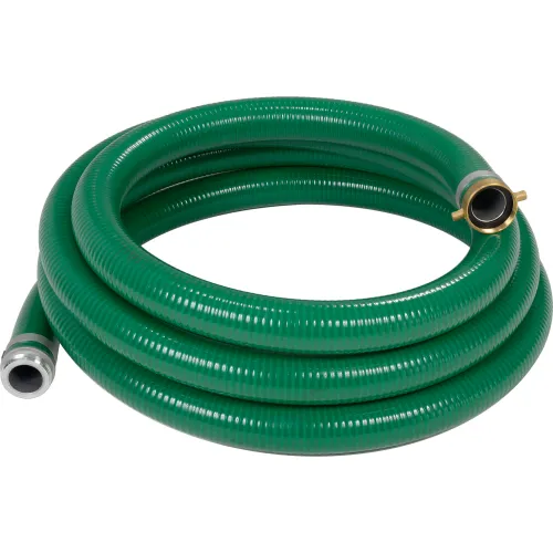 Apache 98128040 2 x 20' Green PVC Water Suction Hose Assembly w/M
