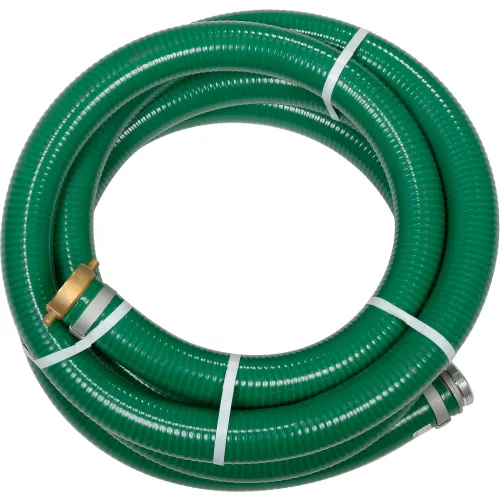 Apache 98128040 2 x 20' Green PVC Water Suction Hose Assembly w/M