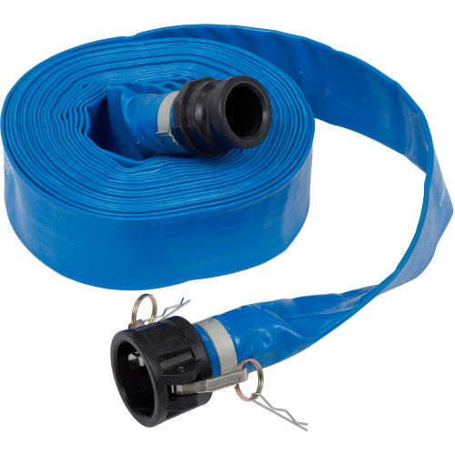Apache 98138049 2 in. x 50 ft. PVC Lay Flat Discharge Hose w/ C x E Poly