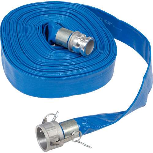 Apache 98138053 2in x 100ft PVC Lay Flat Discharge Hose w/C x E