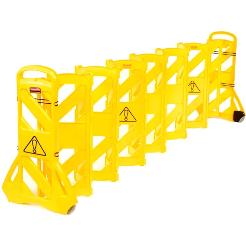 Rubbermaid Portable Mobile Yellow Safety Barrier