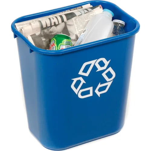 Rubbermaid Deskside Recycling Container, Blue