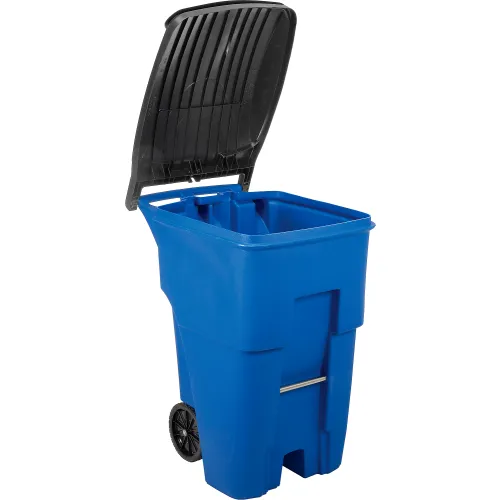 Rubbermaid FG9W2273BLUE 95 gal Utility Wheeled Trash Can - 45 3/5 H x 27  3/10 W x 35 2/5 L, Blue