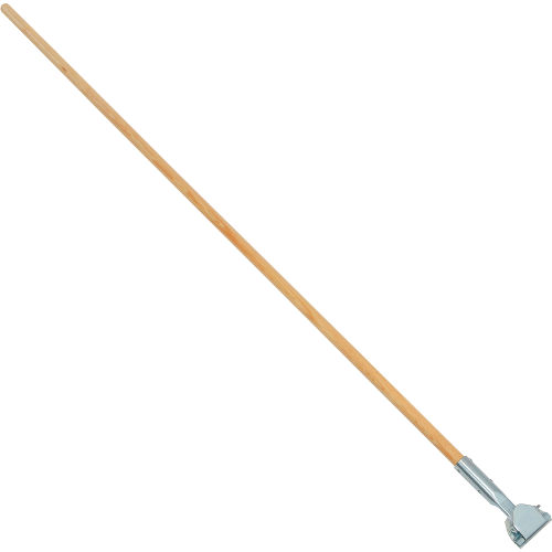 60" ClipOn Lacquered Wood Dust Mop Handle W/ 180° Zinc Plated Swivel