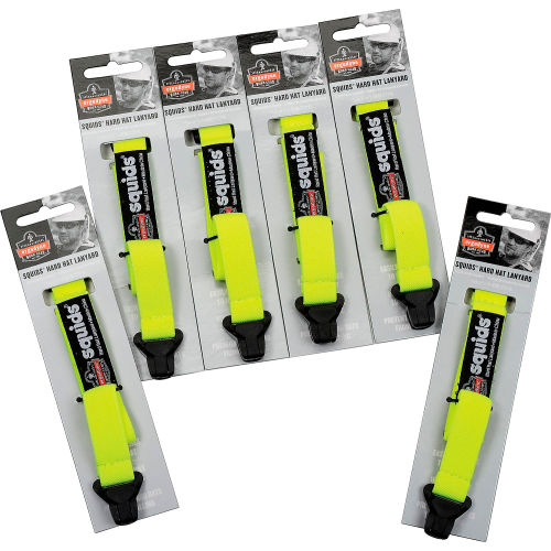 Ergodyne® Squids® 3155 Clamp Hard Hat Lanyard Lime, 19155