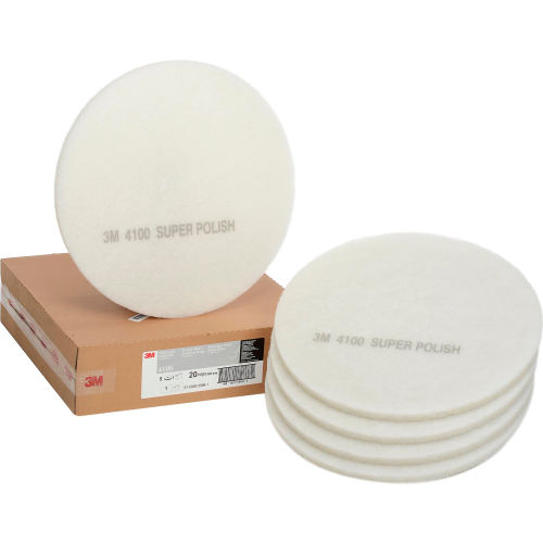 3M™ White Super Polish Pad 4100, 20 in, 5/case