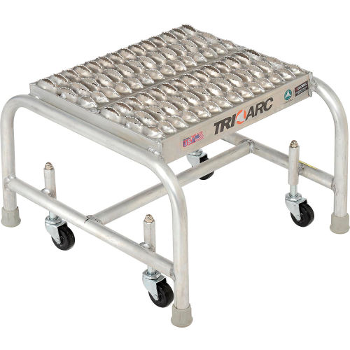 1 Step Mobile Aluminum Step Stand w/ Grip Strut Top Step & 16 W