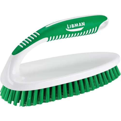 Utility Scrub Brush, 20, White, Nylon, Long Handle, ACS Industries B2217