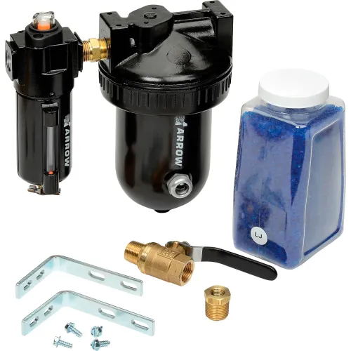 Arrow Economy StageAir 1 Qt. Desiccant Dryer D7612, Zinc & Aluminum Bowl, 1/2" NPT, 200 PSI