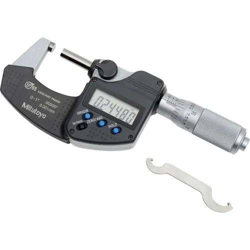 Mitutoyo 293-348-30 Digimatic 0-1"/25.4MM IP65 Digital Micrometer W/Ratchet Friction Thimble