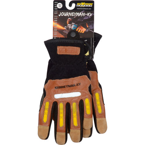 PIP Maximum Safety® Journeyman KV, Professional Workman's Glove, Brown, XXL, 1 Pair