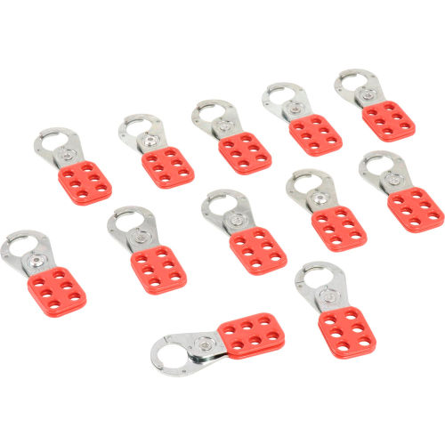 Master LocK Lockout Hasp, Steel, 1 IN. Jaw Dia. X 1-3/4W X 4-1/2L