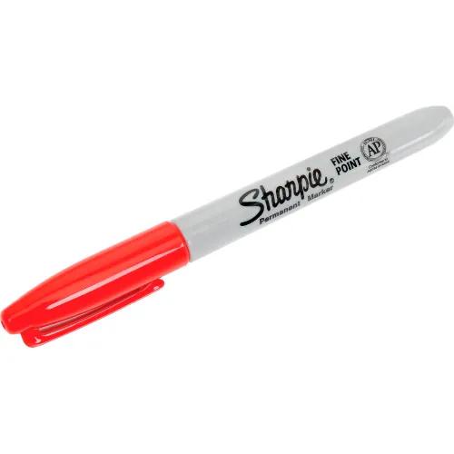 Sharpie 30002 Red Fine Point Permanent Marker - 12/Box