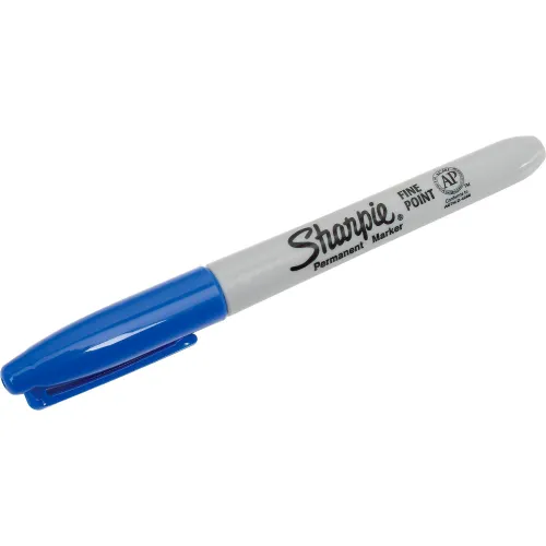 Sharpie 30003 Blue Fine Point Permanent Marker - 12/Box
