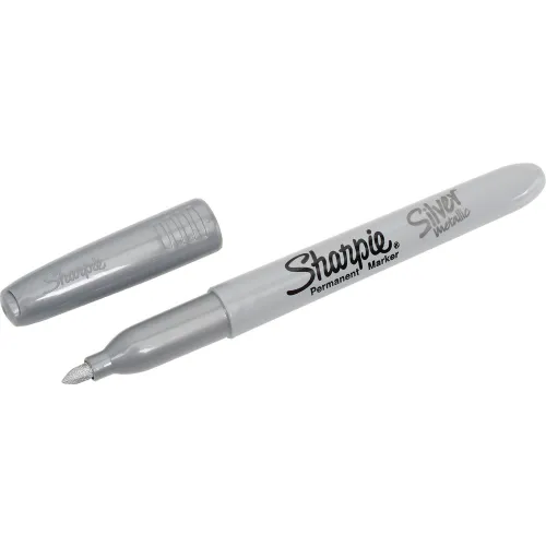 Sharpie Fine Point Permanent Marker, Metallic Silver, Pack of 12