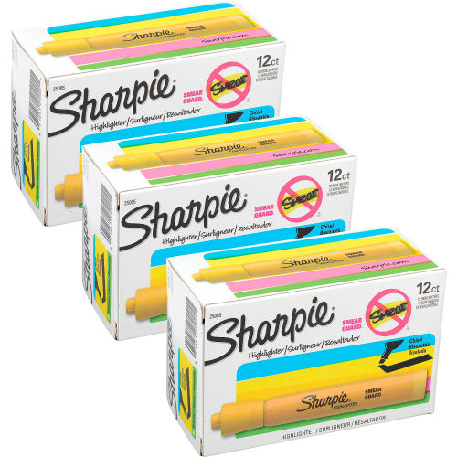 Sharpie® Accent Tank Highlighter, Smear Guard, Chisel Tip, Yellow