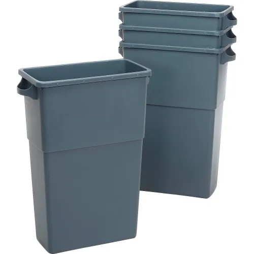 Global Industrial Slim Trash Container, 23 Gallon, Gray 