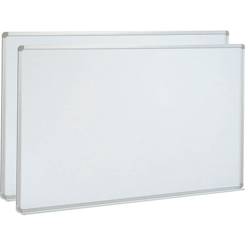Magnetic Whiteboard - 96 x 48 - Steel Surface - Aluminum Frame - Pack of 2