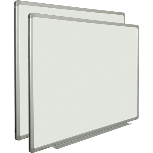 Magnetic Whiteboard - 48 x 36 - Steel Surface - Aluminum Frame - Pack of 2